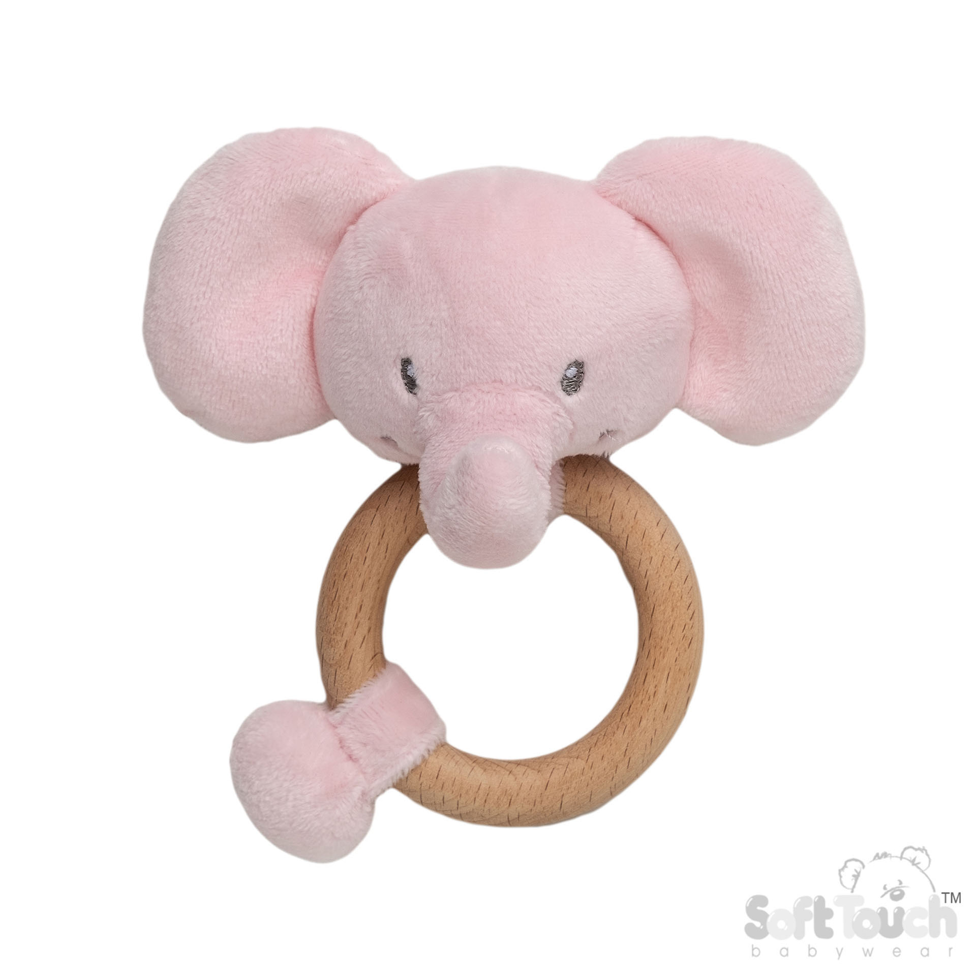 Pink Eco Recycled  Elephant Rattle Toy No. ERT66-P