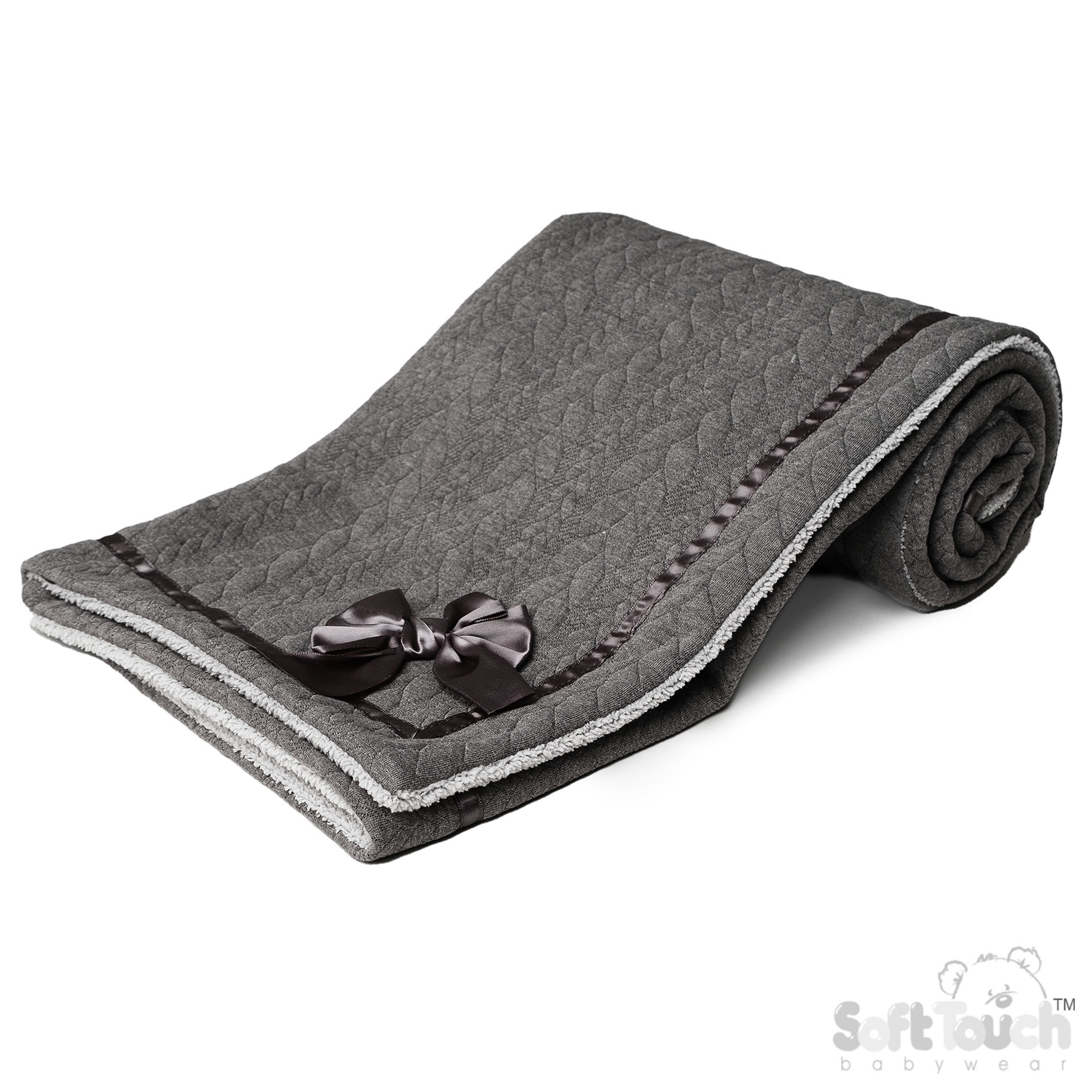 Charcoal Grey Cable Wrap w/Sherpa Back : FBP246-CG