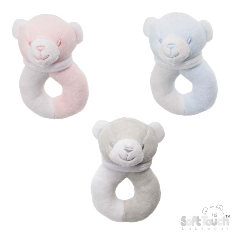 Pink, Blue Grey,White Bear Rattle Toy No. RT21